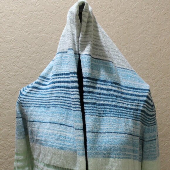 Calvin Klein Jeans M Striped Knit Open Front Cardigan Waterfall Hem - Picture 2 of 10